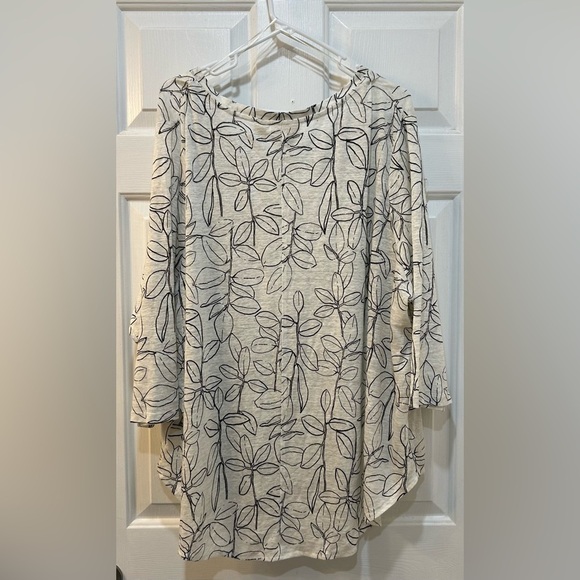 Cynthia Rowley Plus Size 100% Linen Popover Blouse 3X Tunic Casual Cottage - Picture 2 of 8